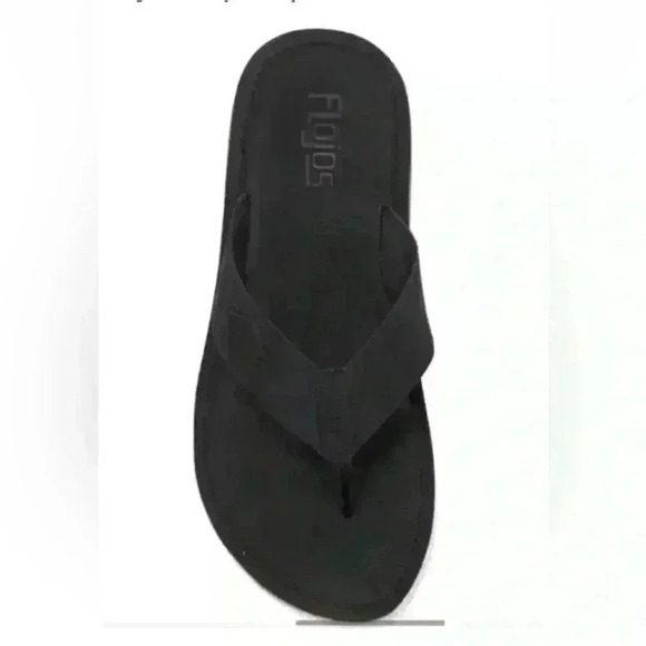 Flojos Other - Flojos NWT Bayou Faux Leather Patch Logo Strap Black Sandals Men’s Size 8 New